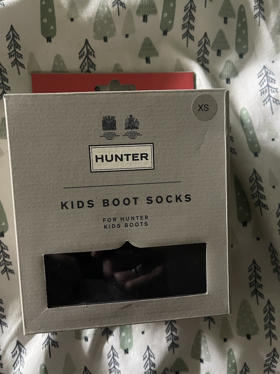 Hunter Unisex Original Half Cardigan Black Boot Sock, Size Large