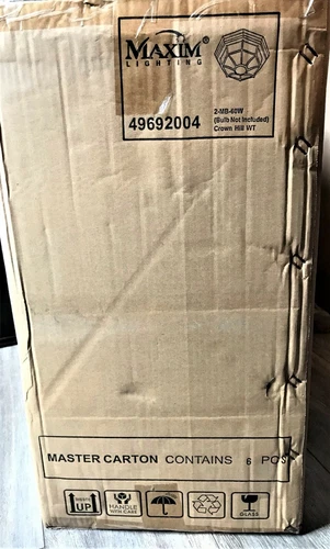 LOT OF 6 Maxim Lighting Crown Hill 2-Light Outdoor Ceiling Mount White - 1020WT - Picture 2 of 6