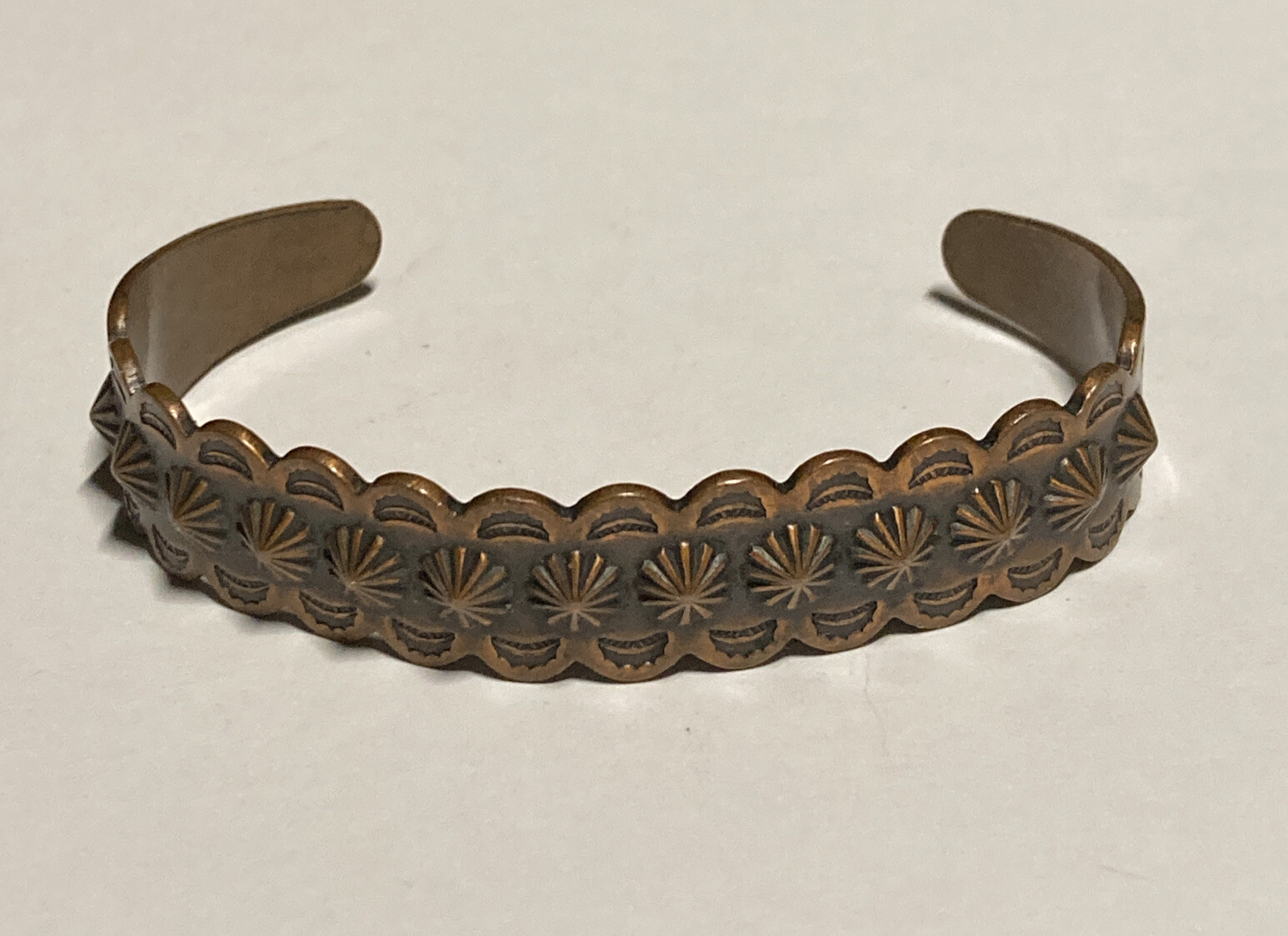 Vintage Native American Solid Copper Cuff Bracele… - image 2