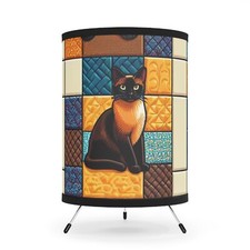 Cats Tripod Lamp, Desk Table Shade, Bedside Nightstand Lighting Lamps Kitten