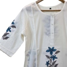 Block Print Boho Cotton Floral Kurti XL Indian Cotton Floral Top Jaipur Print