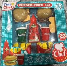 Toy Chef Fast Food Meal Playset Pretend Play Burger Fries Soda Toy Restaurant