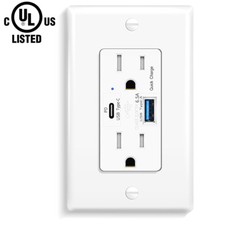 1PK 15A TR USB-C Wall Outlet GaN PD3.0 65W 6....