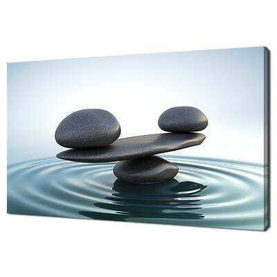 Zen Steine Balance auf dem Wasser Spa entspannend modern Bad Design Leinwandbild