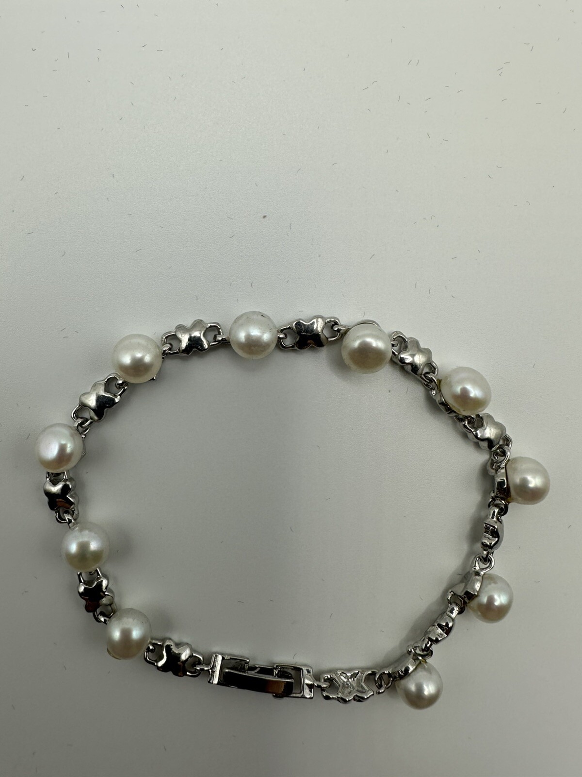 Sterling Silver Freshwater Pearl Beaded Bracelet  