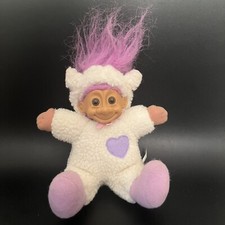 Russ Troll Doll Lamb Suit Costume Purple Hair Heart Approx 7" including hair
