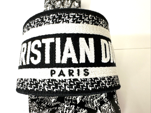 Christian Dior Dway sandali con tacco ricamati imbottiti tela DIOR chardons 8,5 - Foto 4 di 9