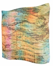 Large Multicoloured Hand Dyed Marble Ladies Scarf