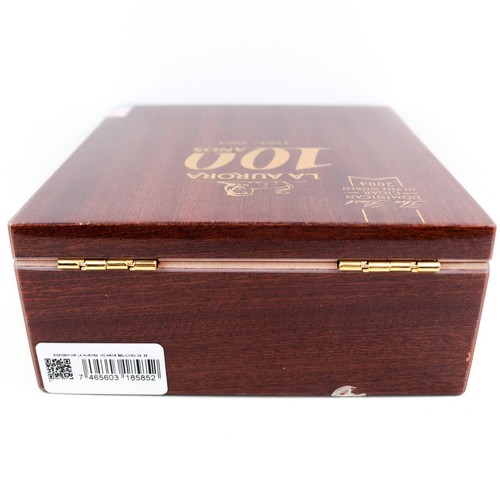 Caja de cigarros de madera vacía La Aurora 100 Anos Belicoso 7,5" x 7" x 3" - Imagen 7 de 12