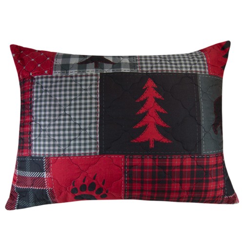 Donna Sharp Red Forest Rustic Bear Paw 4- Pc Quilt Set Lodge Cabin Buffalo Plaid - Picture 4 of 9