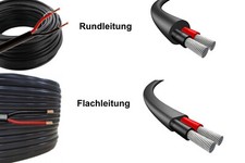 1 bis 50 M Fahrzeugleitung Anh&auml;ngerkabel 2x 0,75 1,0 1,5 mm&sup2; 2 polig Rund Flach