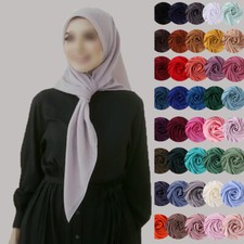 Square Chiffon Hijab Large Solid Colors Muslim Head Scarf Ladies Shawls Wraps