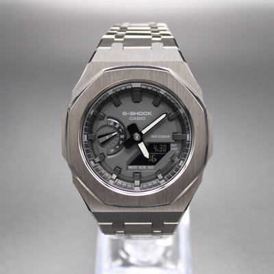 CasiOak ''CLASSIC GUNMETAL'' - Casio G-SHOCK GA2100 Mod - Herrenuhr 44mm Edelstahl