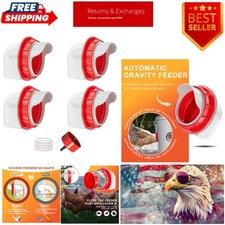 No-Waste Automatic Chicken Feeder with Rainproof Cover - 4 Ports, Easy Install