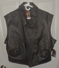 Vintage Men's Large Leather Vest G III Brand NWT Sturgis Ready