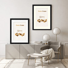 Black Photo Picture Frame Poster Frame With Mount Various Size White Ivory Mount