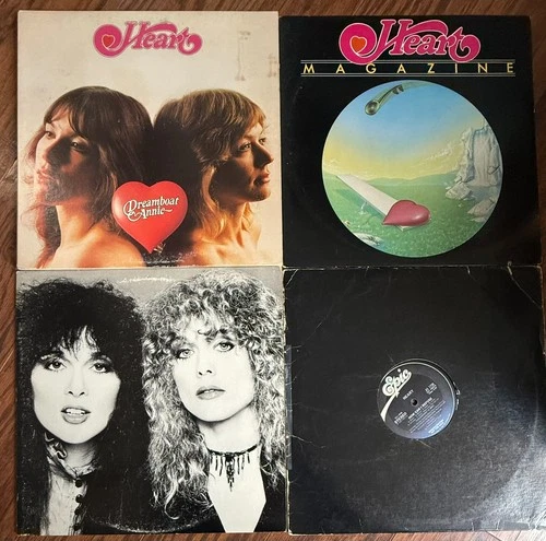 Lot of 4 Heart VInyl LPs/12" Single Dreamboat Annie Magazine Bebe Le Strange How