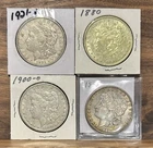 Lot of 4 Morgan Silver Dollars 1880, 1898 1900-O, 1921-D $1