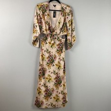 Express Cutout Maxi Dress Size Small Floral Beach Tie Front V Neck
