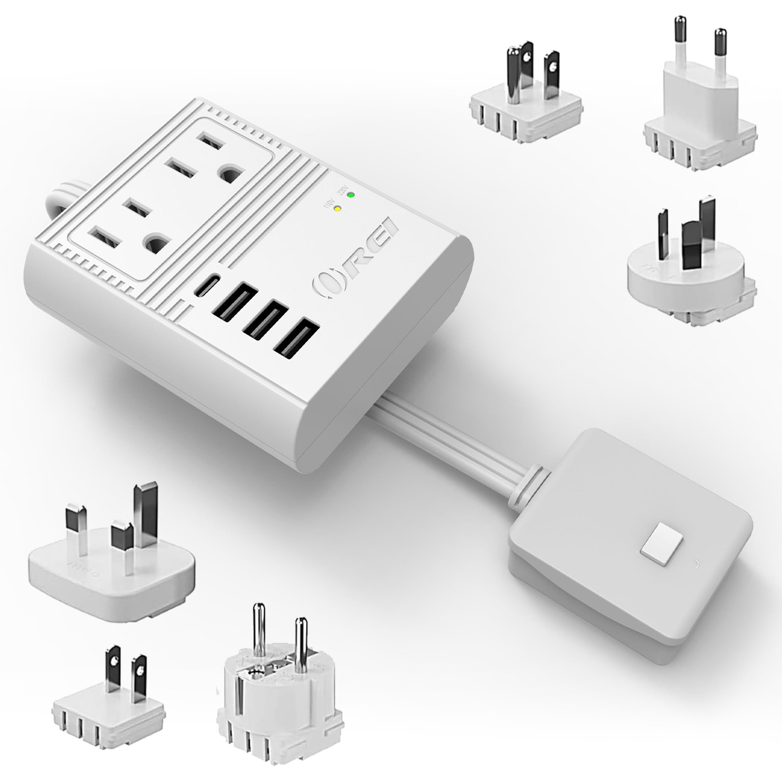 M8 Max, 3 Usb + Pd 18w Usb-c 1 Pack, White