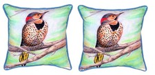 Pair of Betsy Drake Flicker Large Indoor Outdoor Pillows 18x18