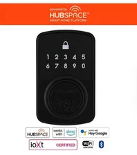 NEW Defiant Smart Matte Black Electronic Deadbolt w Wi-Fi Powered by Hubspace