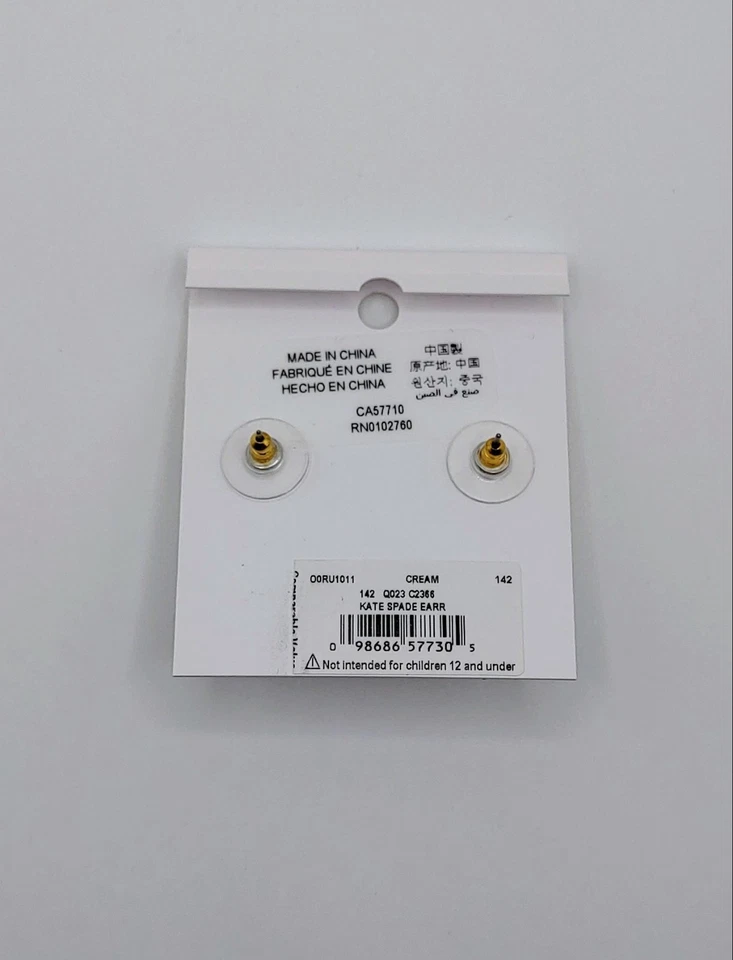 Brincos de pérola falsa Kate Spade New York tom dourado creme - Imagem 2 de 2