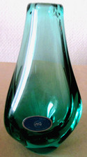 ZBS Bohemia Czech Glass Vase grün Höhe 13 c...