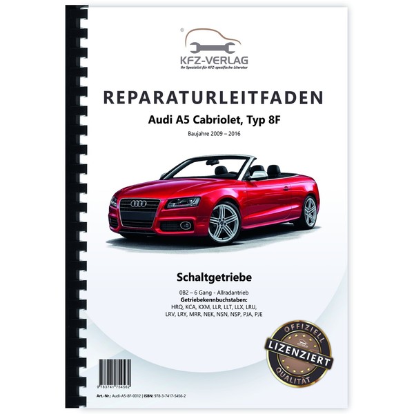 Audi A5 Typ 8F 2009-2016 6 Gang Schaltgetriebe 0B2 Kupplung Werkstatthandbuch-image