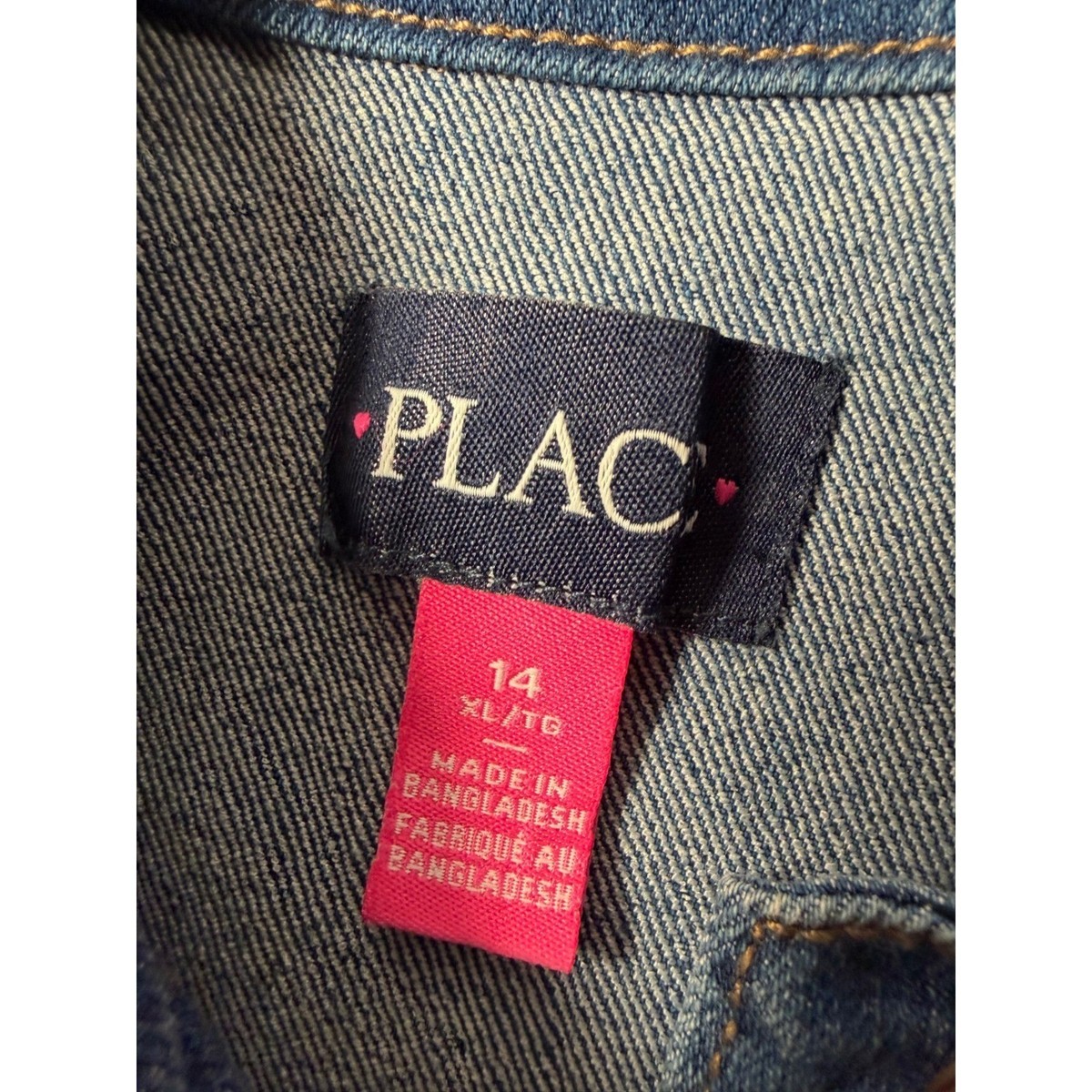 The Childrens Place Girls Denim Jacket Medium Wash Blue Size 14 XL RN59284 View 3