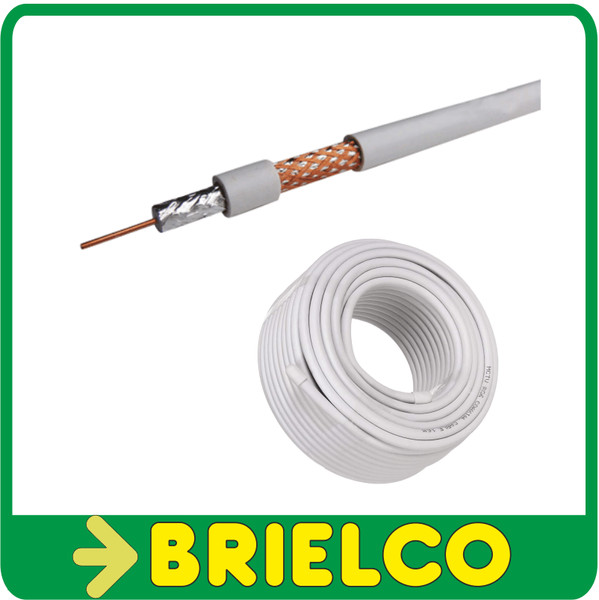 CABLE ANTENA COAXIAL TV TDT SATÉLITE 75Ω ROLLO 100M CALIDAD BD4406