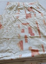 Cream, Terracotta & Gold Full Length Curtains 66" X 72" Excellent Condition
