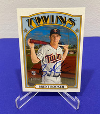 BRENT ROOKER 2021 TOPPS HERITAGE REAL ONE ON CARD ROOKIE AUTO  #ROA-BRO. rookie card picture