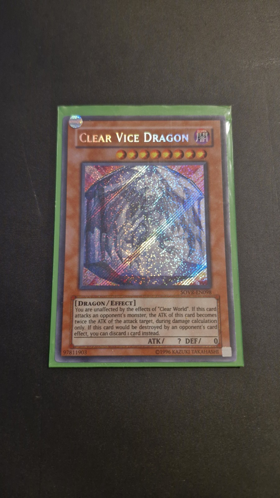 CLEAR VICE DRAGON SOVR-EN098 MINT CONDITION SECRET RARE