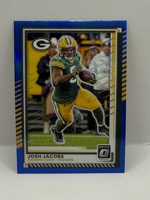 2025 Panini Donruss Optic #128 Josh Jacobs Blue Prizm /249 Green Bay Packers