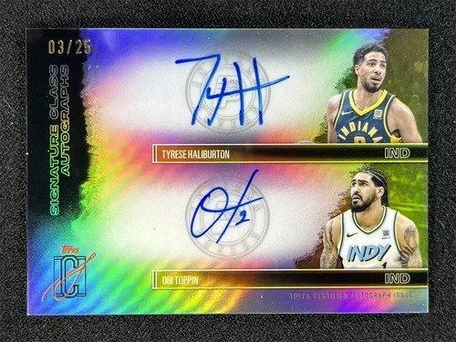 2025 Topps Signature Obi Toppin/Tyrese Haliburton Base (RAW)