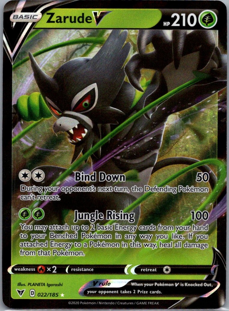 Zarude V 022/185 Vivid Voltage Pokemon TCG Holo V Rare NM
