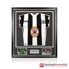 Framed Faustino Asprilla Signed Newcastle United Shirt: Home, 1995-96 - Premium