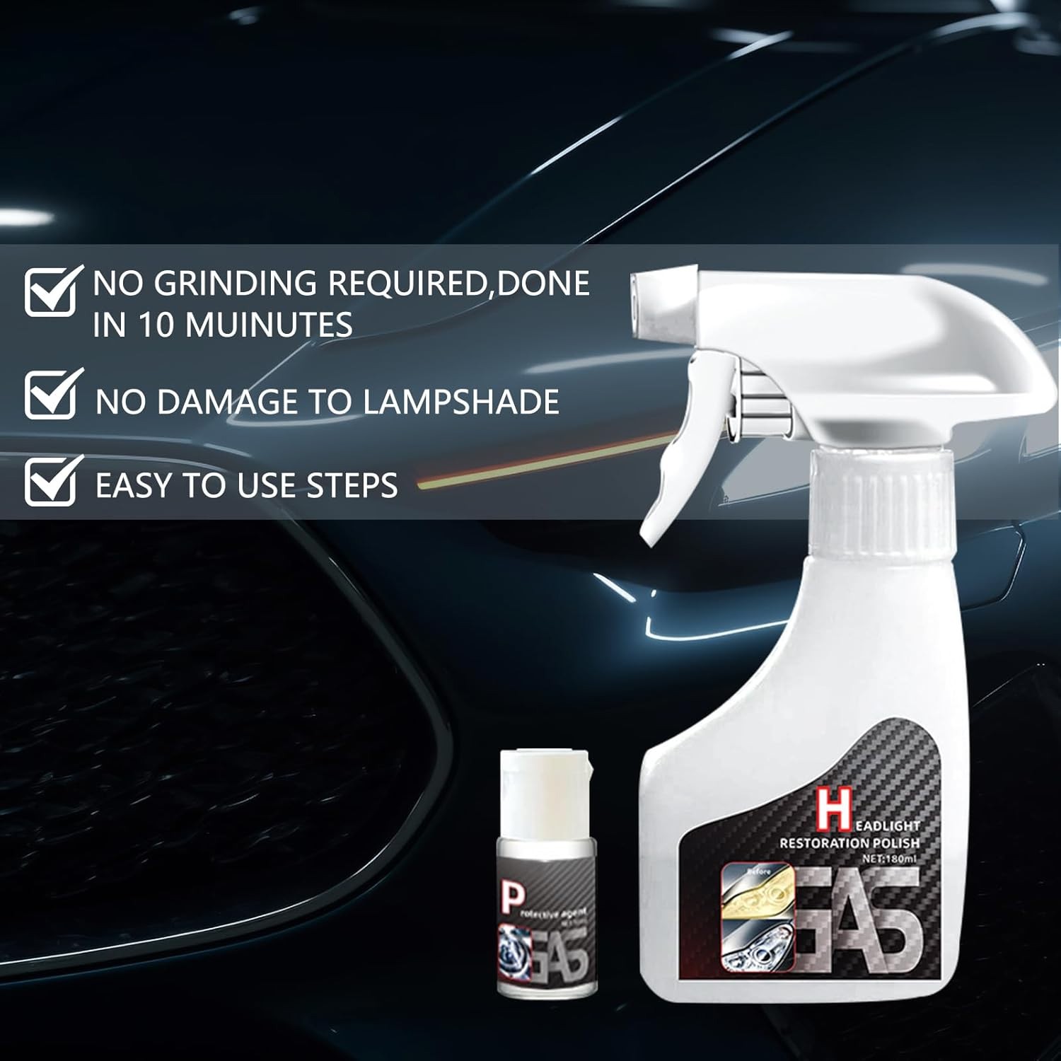 Automotive Headlamp Restoration Fluid Oxidized, Headlight Refurbishment Polish