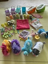 Zhu Zhu Pets Lot of 4 Pets Plus 8 Babies beds Hamsters Accessories Makes Noise