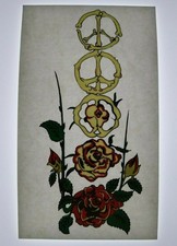 Grateful Dead Sticker Original 1980s Car Window Sticker Bones Roses Peace Sign