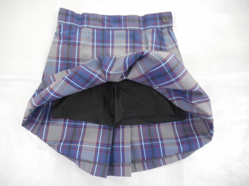 Girls R/K Blue Plaid Box Pleat Uniform Skort Regular Sizes 6X & 16 - Picture 2 of 6