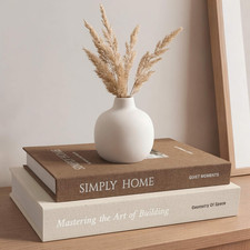 Linen Decorative Books Set of 2, Faux Books for Coffee Table Decor Stylish Cof