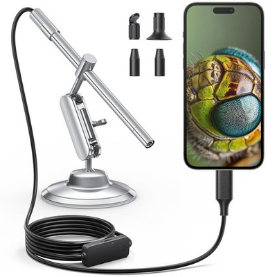 USB-C Digital Microscope, 10X to 200X Magnification Portable Camera with 8 LE...