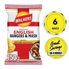 Walkers Crisps English Bangers and Mash Sharing Snacks 6 x 150g