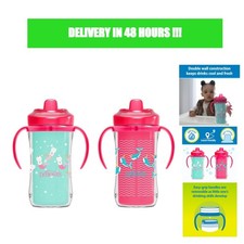 Dr. Brown's Insulated Hard Spout Sippy Cups 10 oz 2-Pack Pink