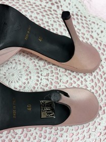 Agent Provocateur-Women-Pink with feather pom-Heel Shoes- US-Sz-9/EUR-40.Italy-