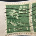 One Cent Green Washington Postage Stamp Perforated Used  Antique Lot 3x — photo 3