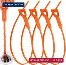 Drain Snake Drain Clog Remover Tool 4 Pack 20 Inch Flexible Hair Removal for Sin