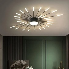 Modern LED Ceiling Light Firework Design 28+1 Heads Semi Flush Mount for Living